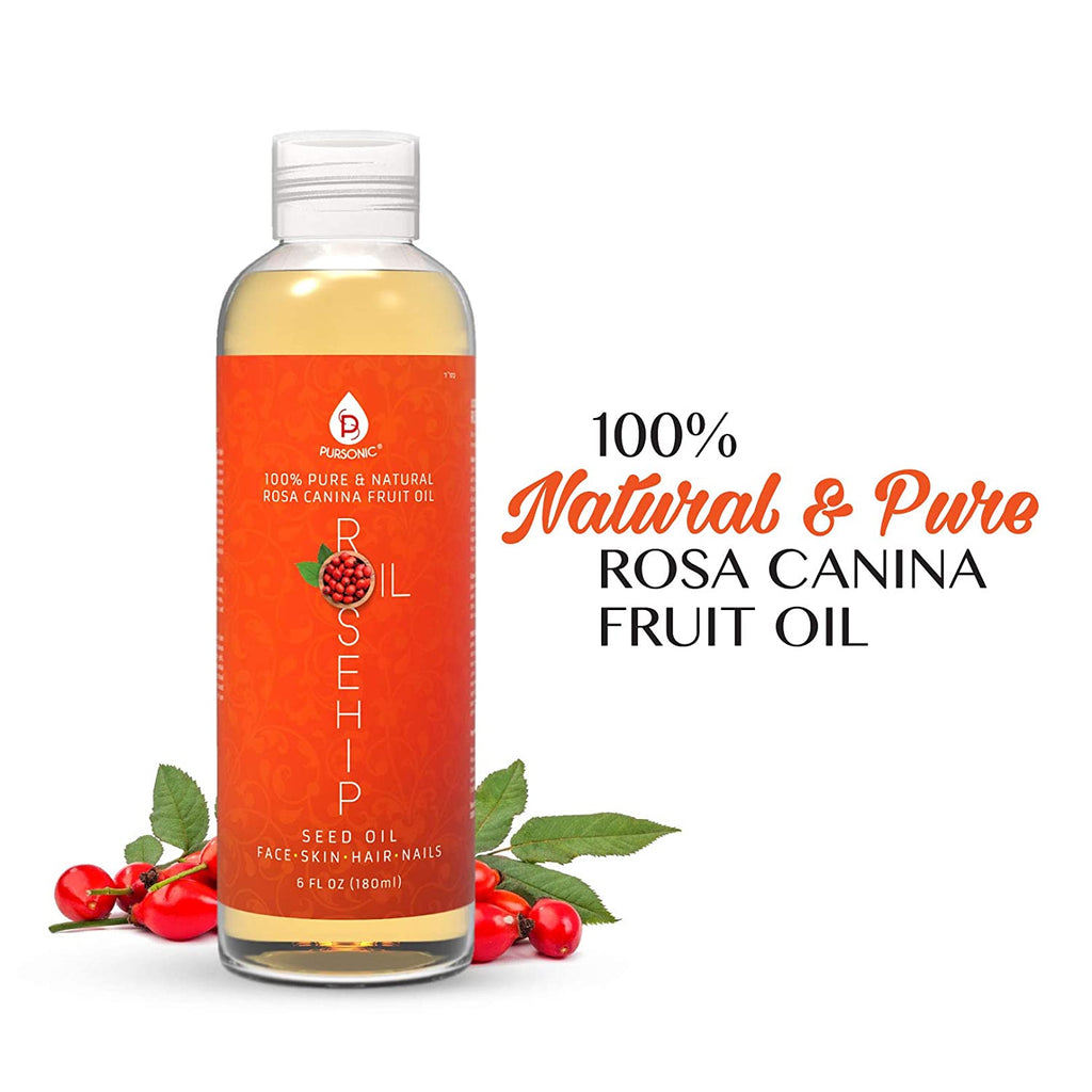 Pursonic Cold Pressed Premium Rosehip Seed Oil 6 Oz