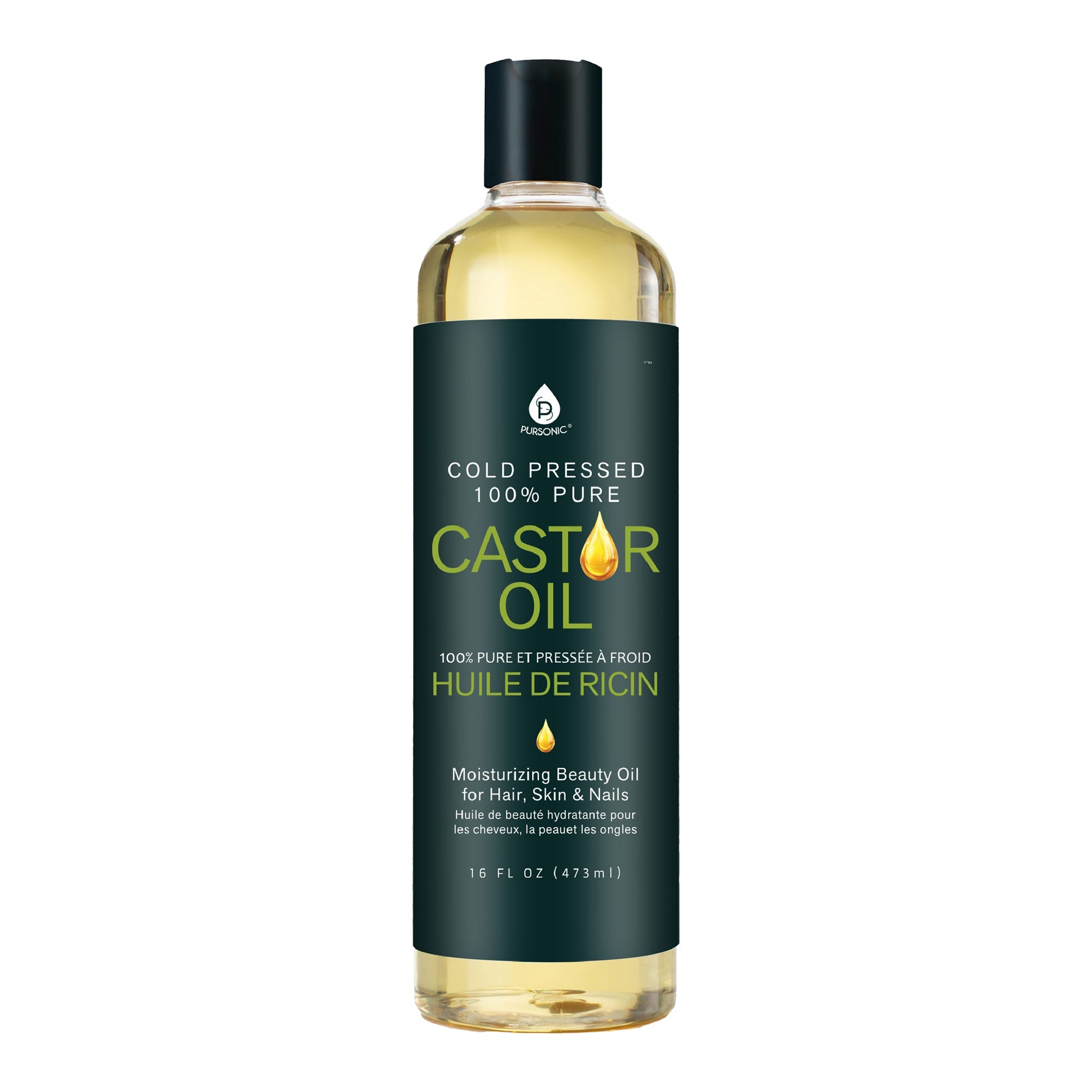 Pursonic Cold Pressed Castor Oil 16 Oz