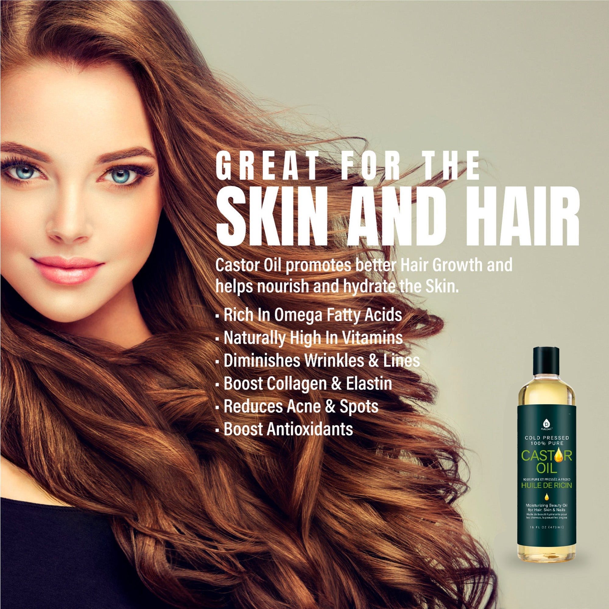 Pursonic Cold Pressed Castor Oil 16 Oz