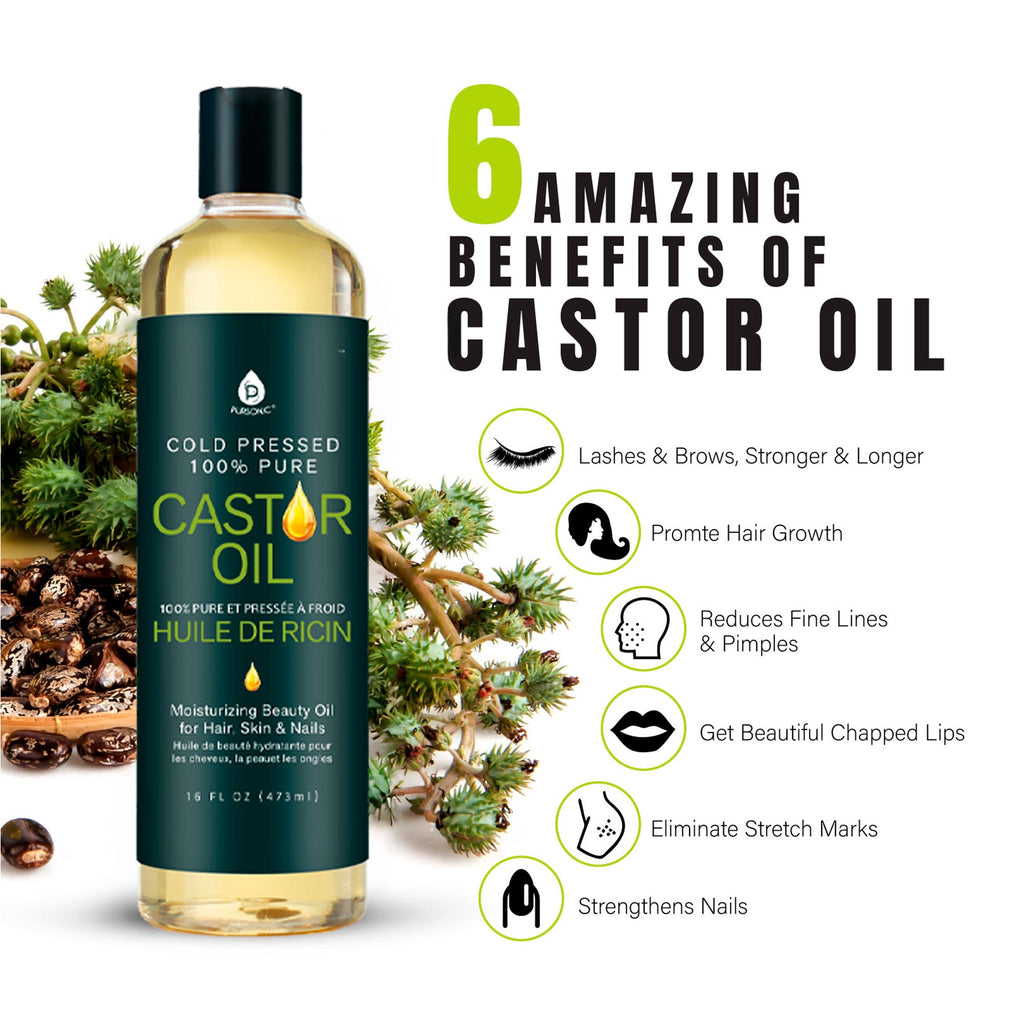 Pursonic Cold Pressed Castor Oil 16 Oz