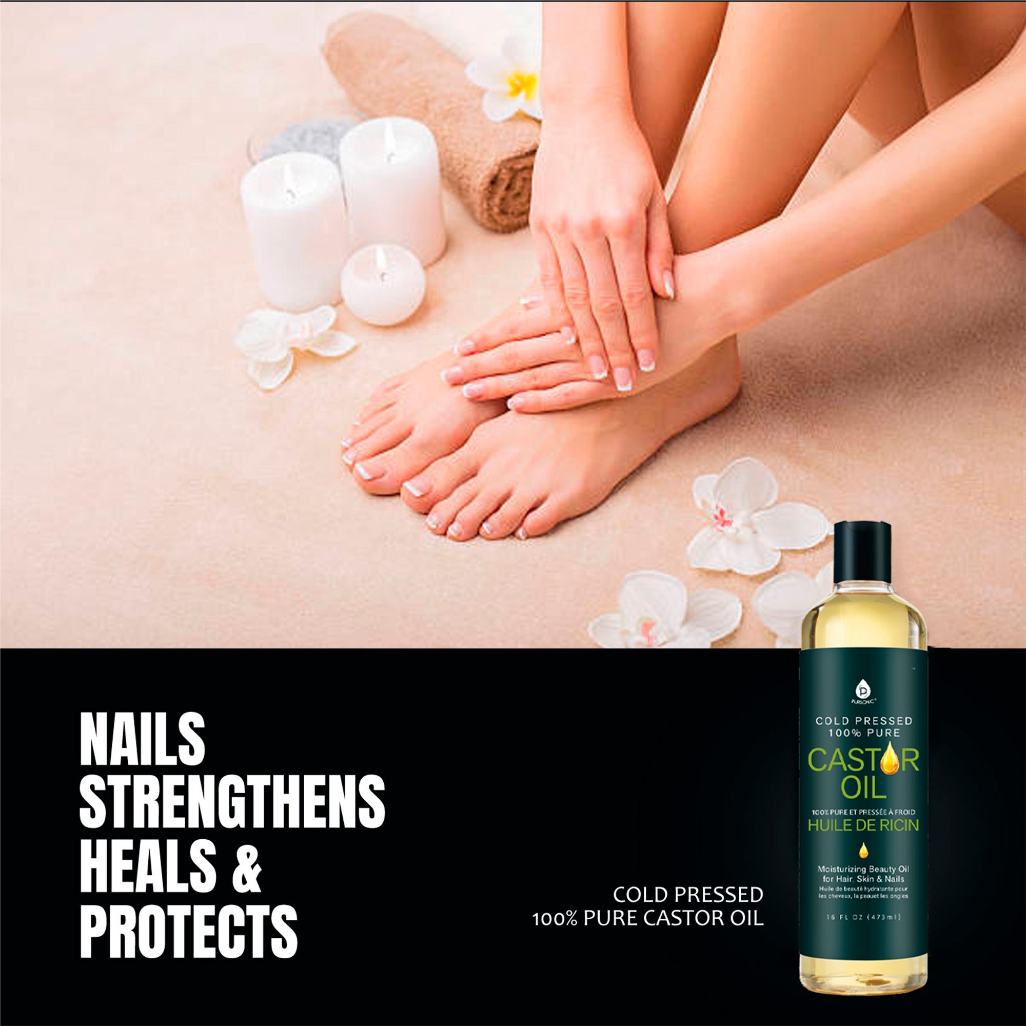Pursonic Cold Pressed Castor Oil 16 Oz